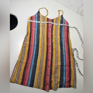 Rip Curl Vertical Striped Button-Down Mini Dress/Romper - Size M - 100% Lyocell